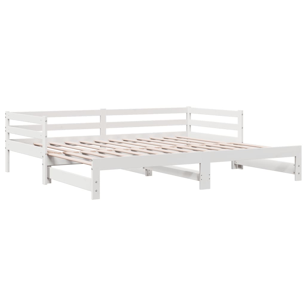 vidaXL Sofá cama nido madera maciza de pino blanco 90x200 cm