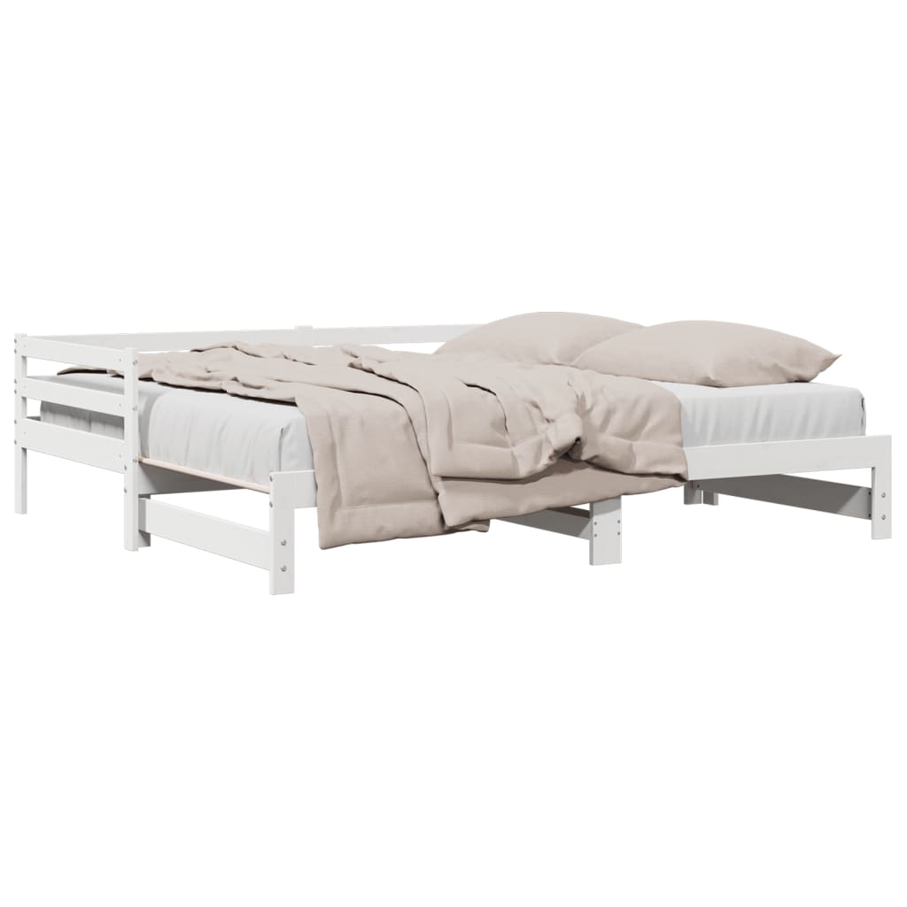 vidaXL Sofá cama nido madera maciza de pino blanco 90x200 cm