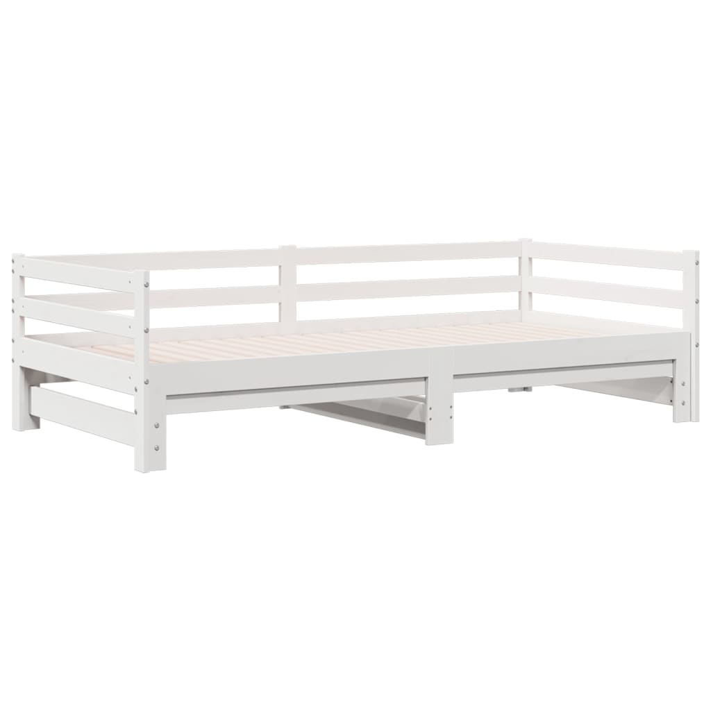 vidaXL Sofá cama nido madera maciza de pino blanco 90x200 cm