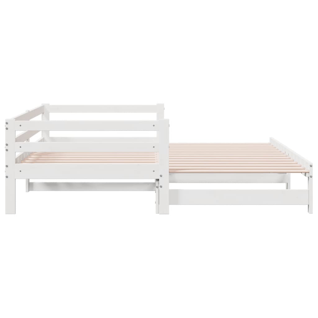 vidaXL Sofá cama nido madera maciza de pino blanco 90x200 cm