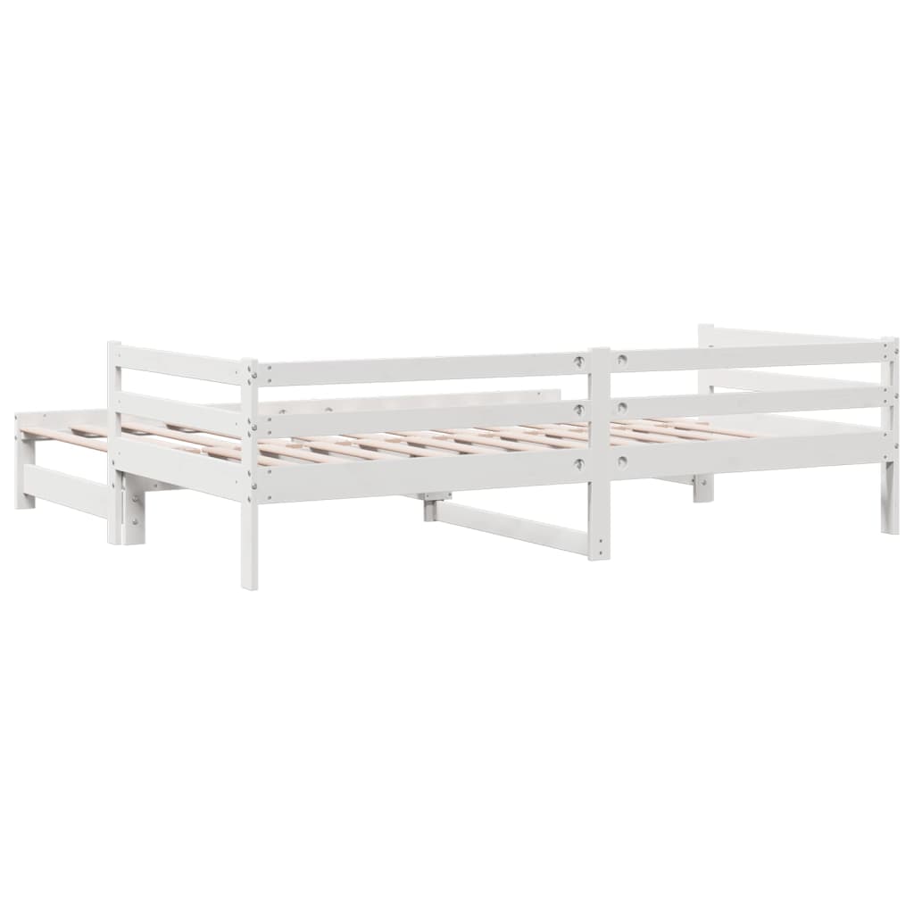 vidaXL Sofá cama nido madera maciza de pino blanco 90x200 cm