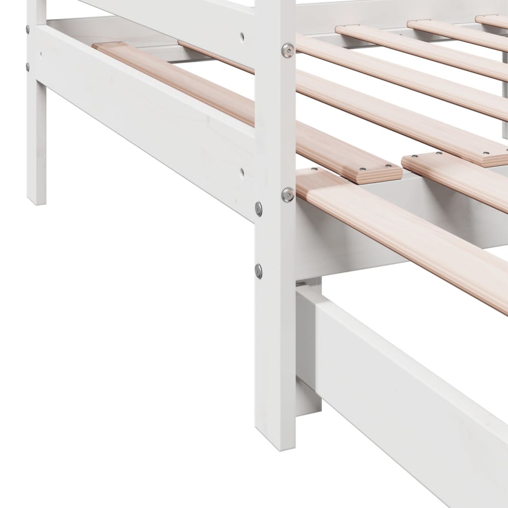 vidaXL Sofá cama nido madera maciza de pino blanco 90x200 cm