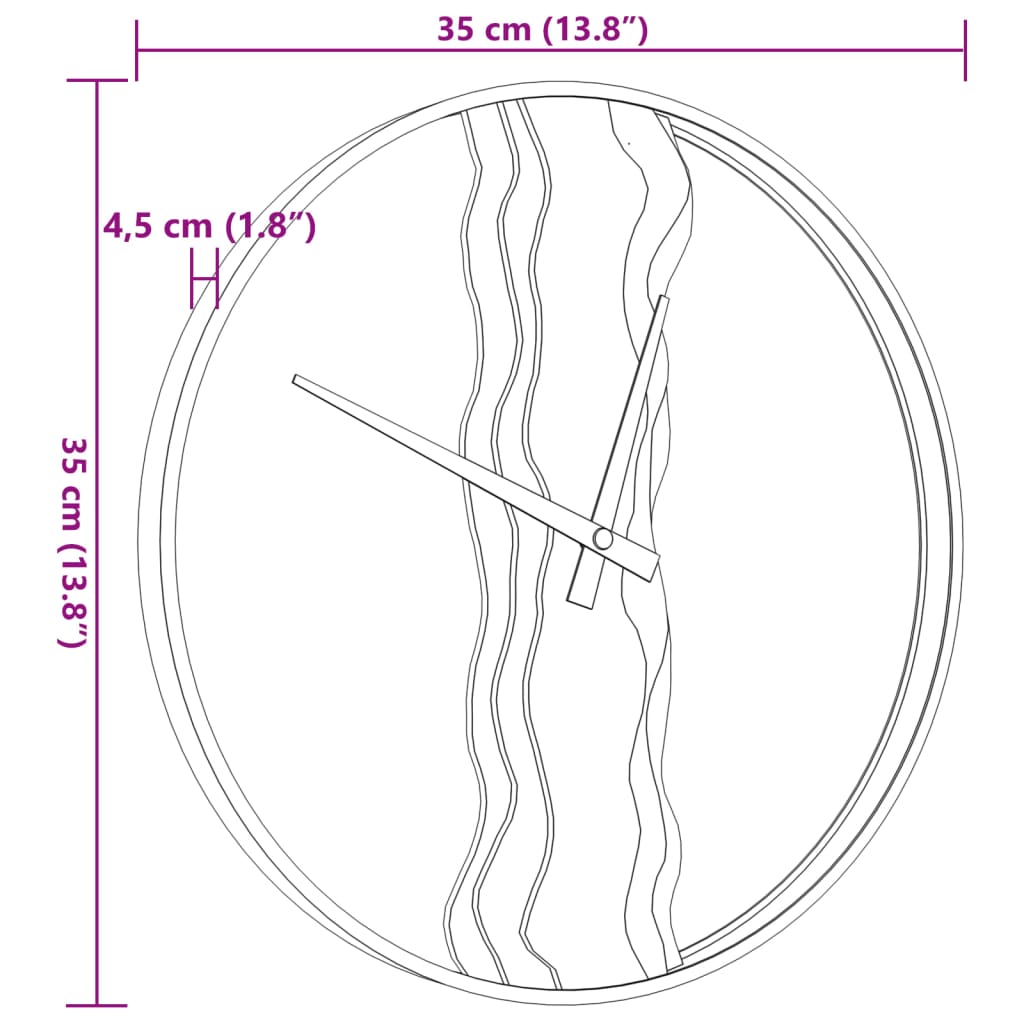 vidaXL Reloj de pared de hierro y madera de roble marrón Ø35 cm