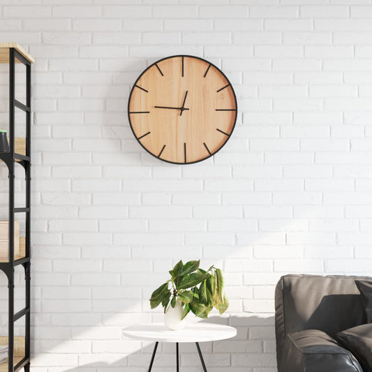 vidaXL Reloj de pared de hierro y madera de ingeniería marrón Ø39 cm