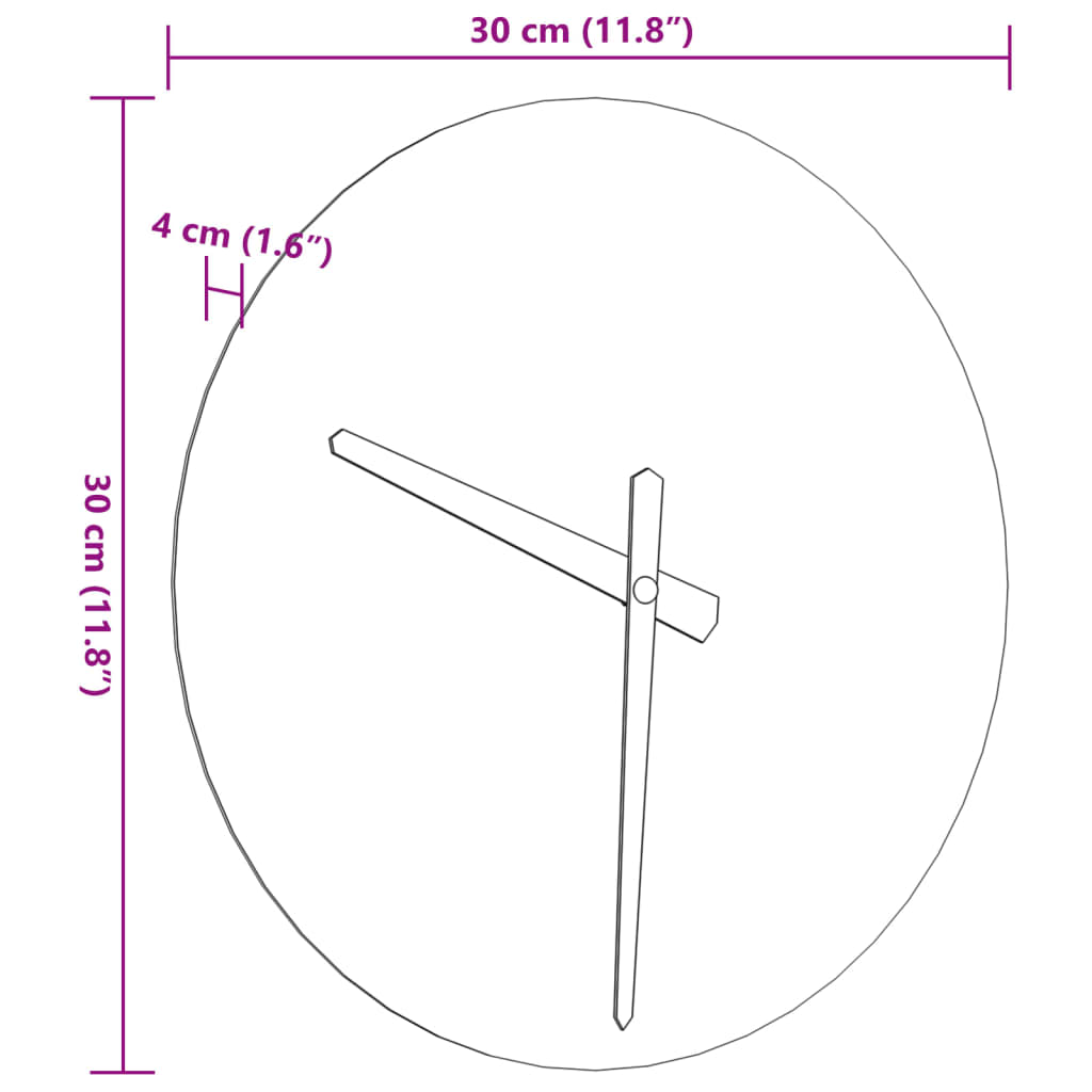 vidaXL Reloj de pared con escalas y agujas luminosas amarillo Ø30 cm