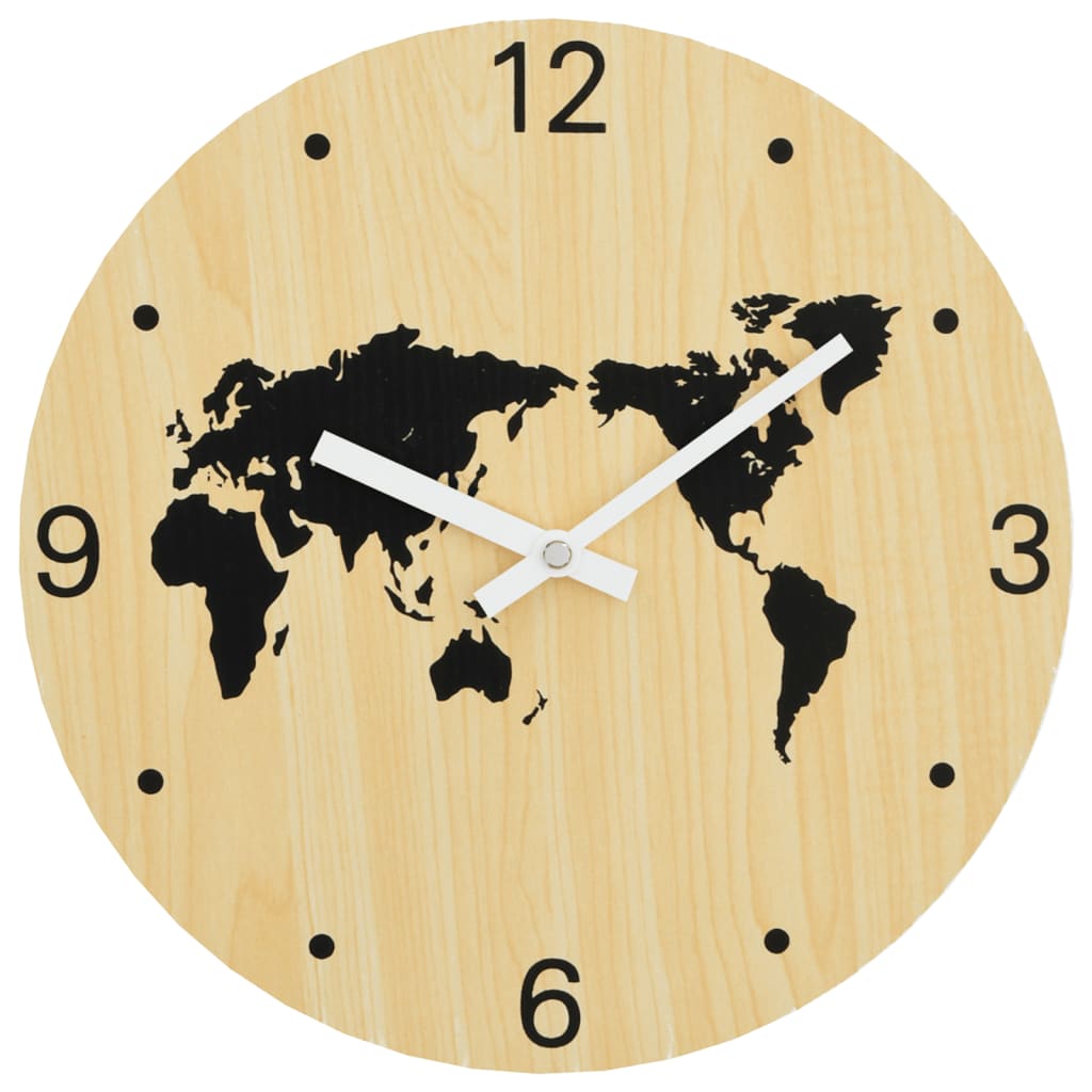 vidaXL Reloj de pared de madera de ingeniería amarillo y negro Ø30 cm