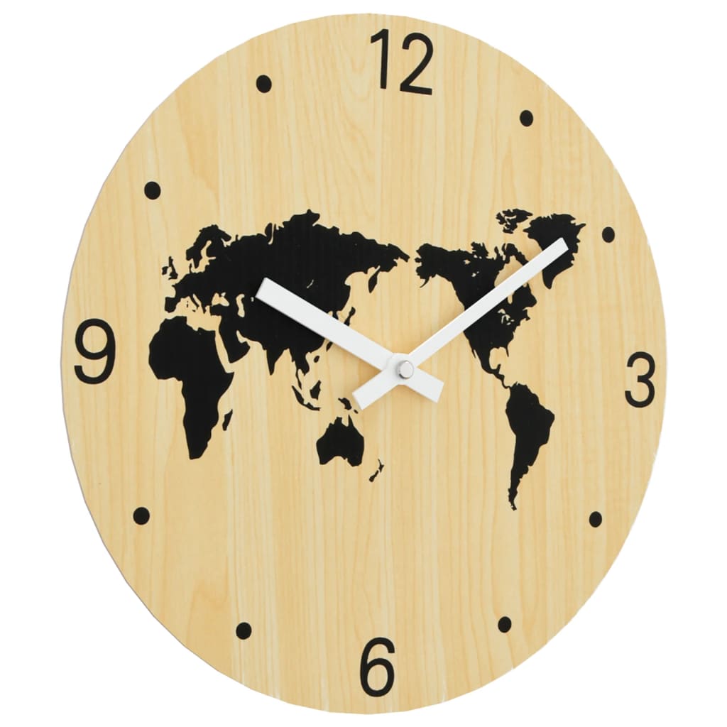 vidaXL Reloj de pared de madera de ingeniería amarillo y negro Ø30 cm