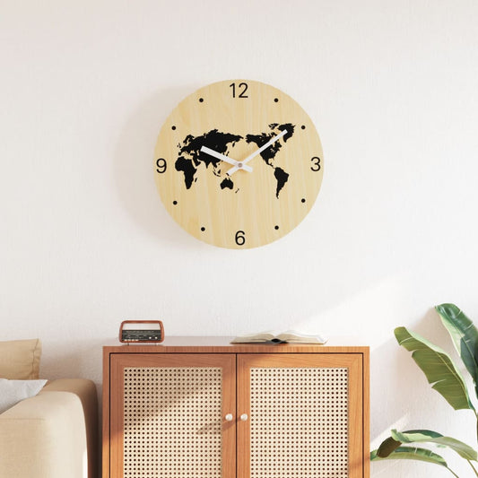 vidaXL Reloj de pared de madera de ingeniería amarillo y negro Ø30 cm