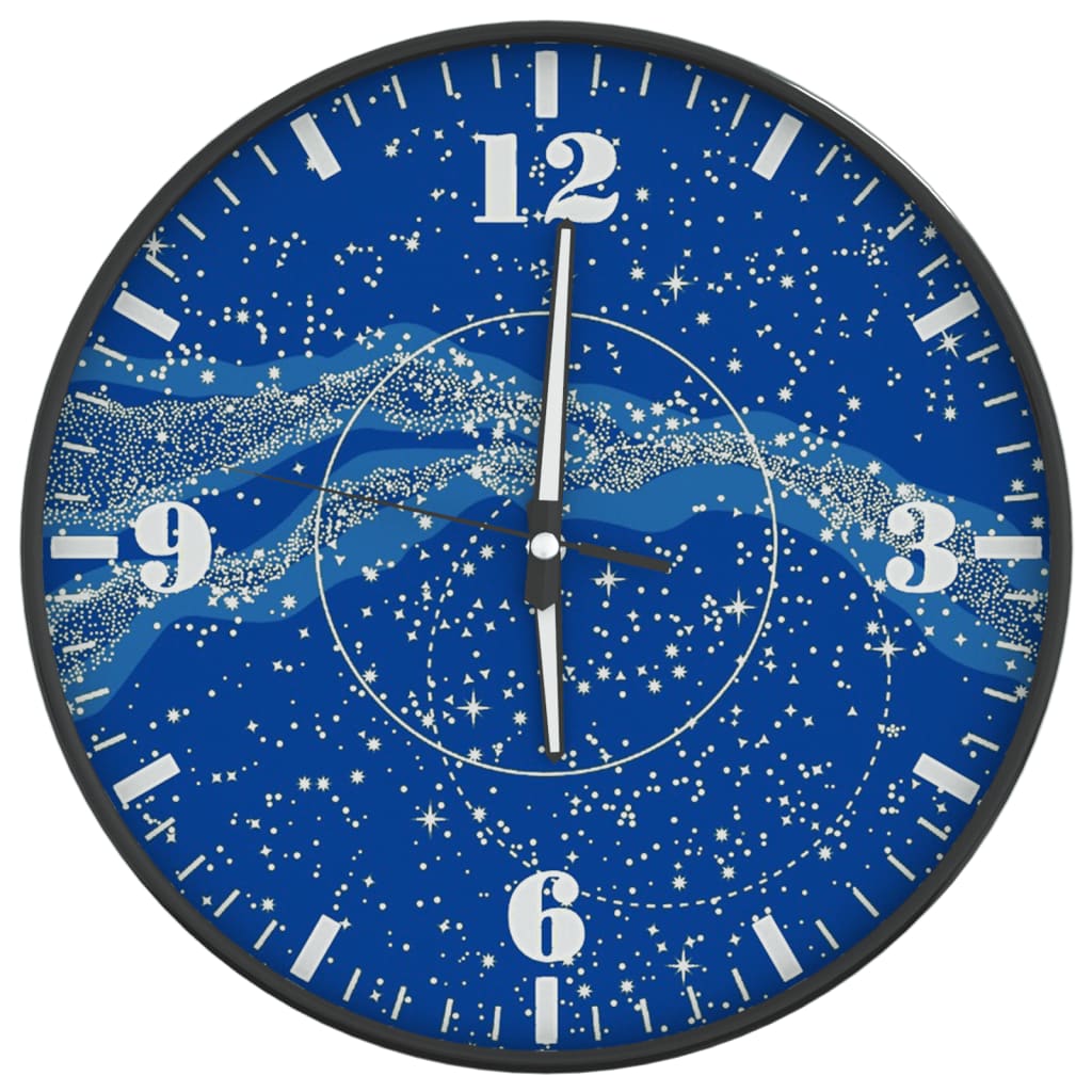 vidaXL Reloj de pared con escalas y agujas luminosas azul Ø30 cm