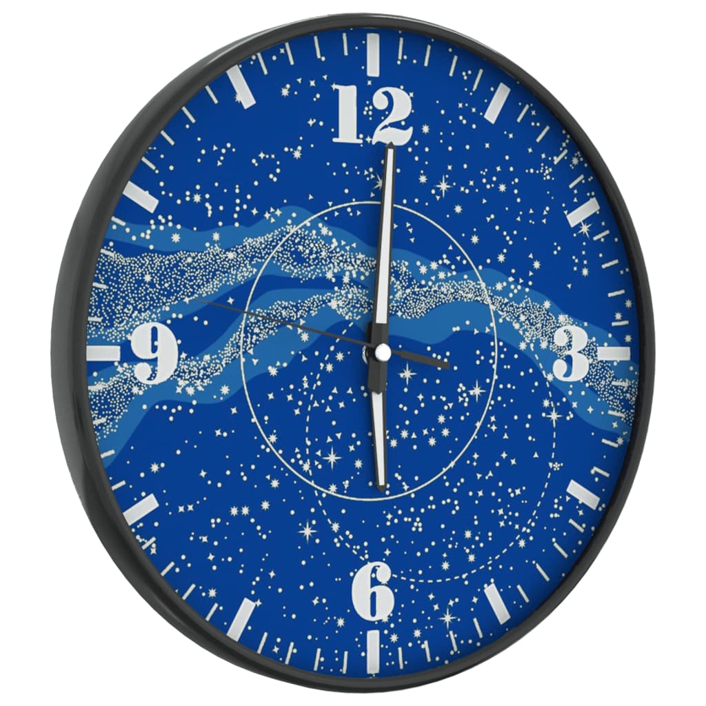 vidaXL Reloj de pared con escalas y agujas luminosas azul Ø30 cm