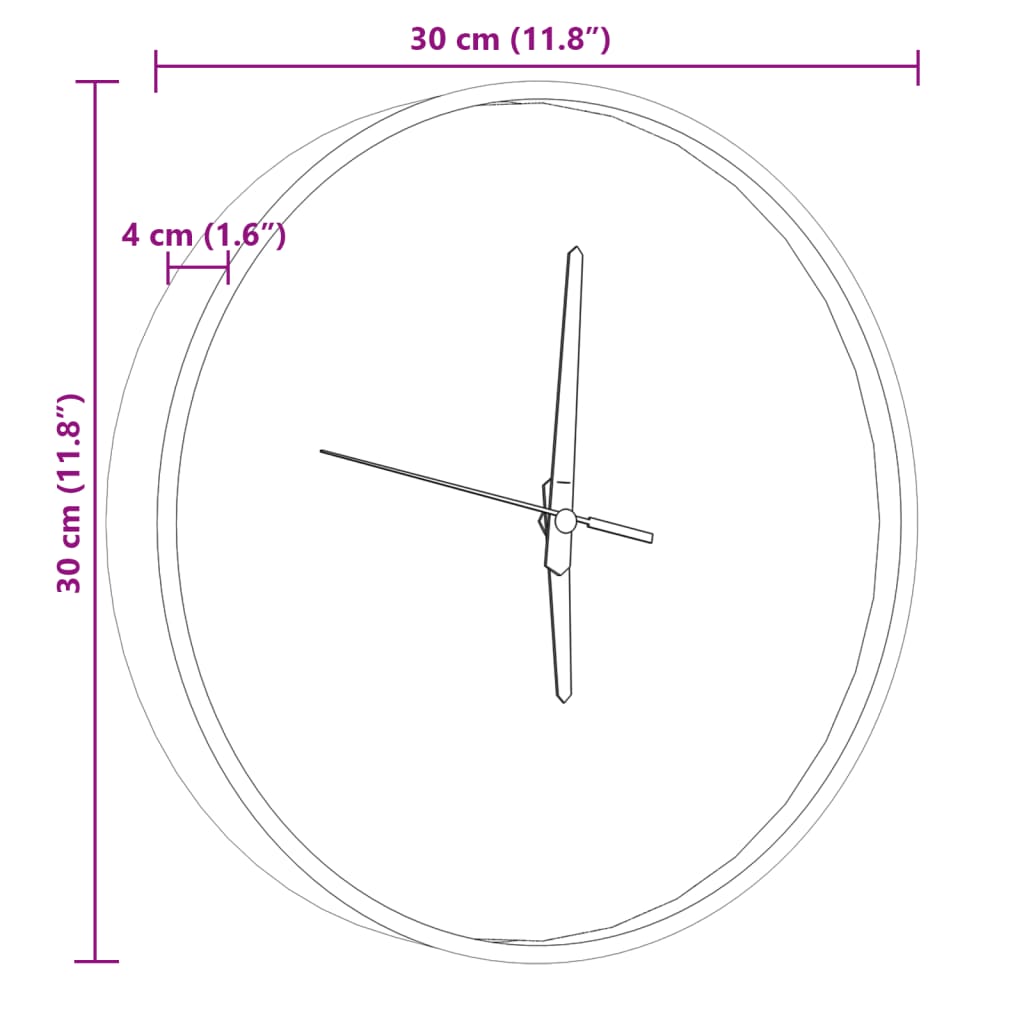 vidaXL Reloj de pared con escalas y agujas luminosas azul Ø30 cm