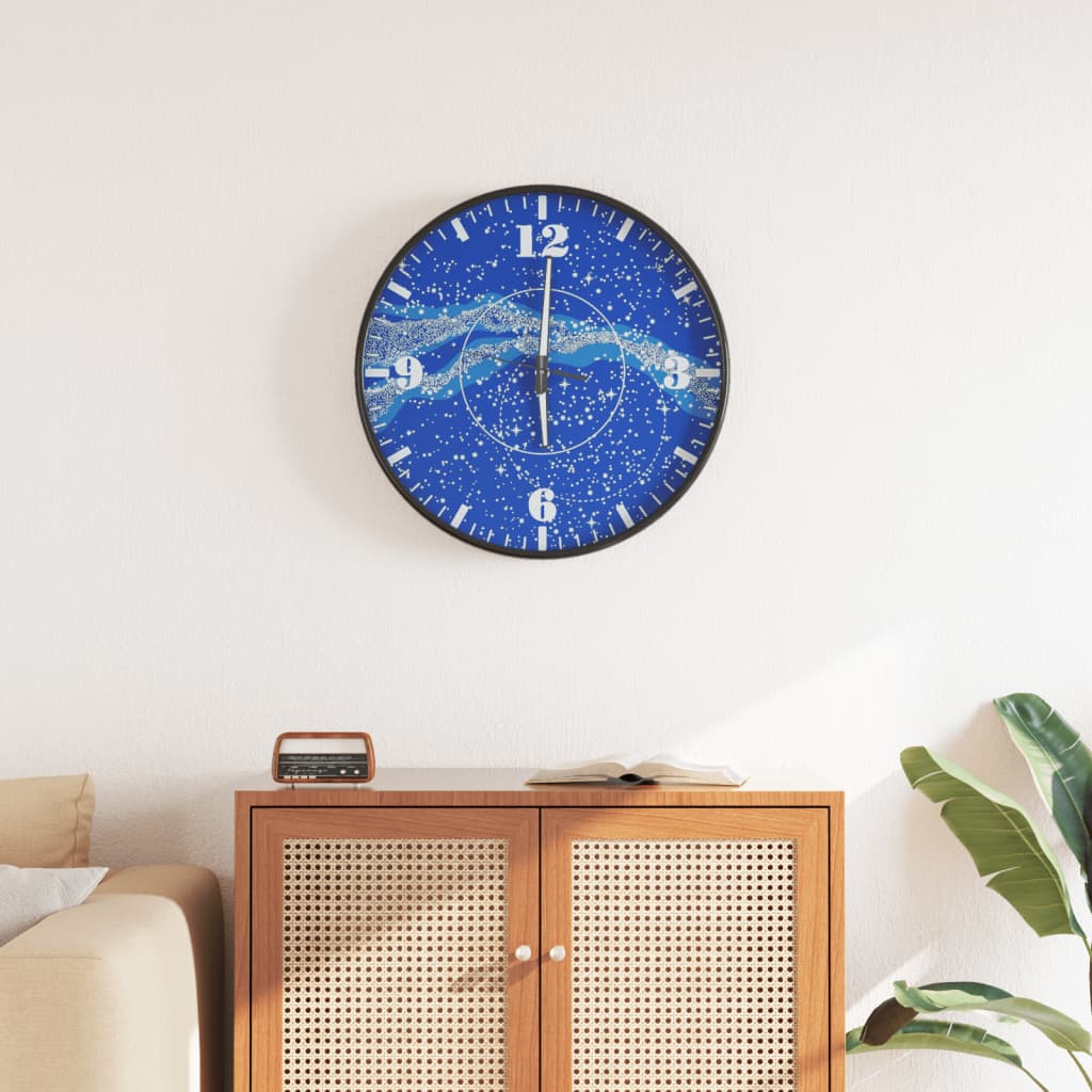 vidaXL Reloj de pared con escalas y agujas luminosas azul Ø30 cm