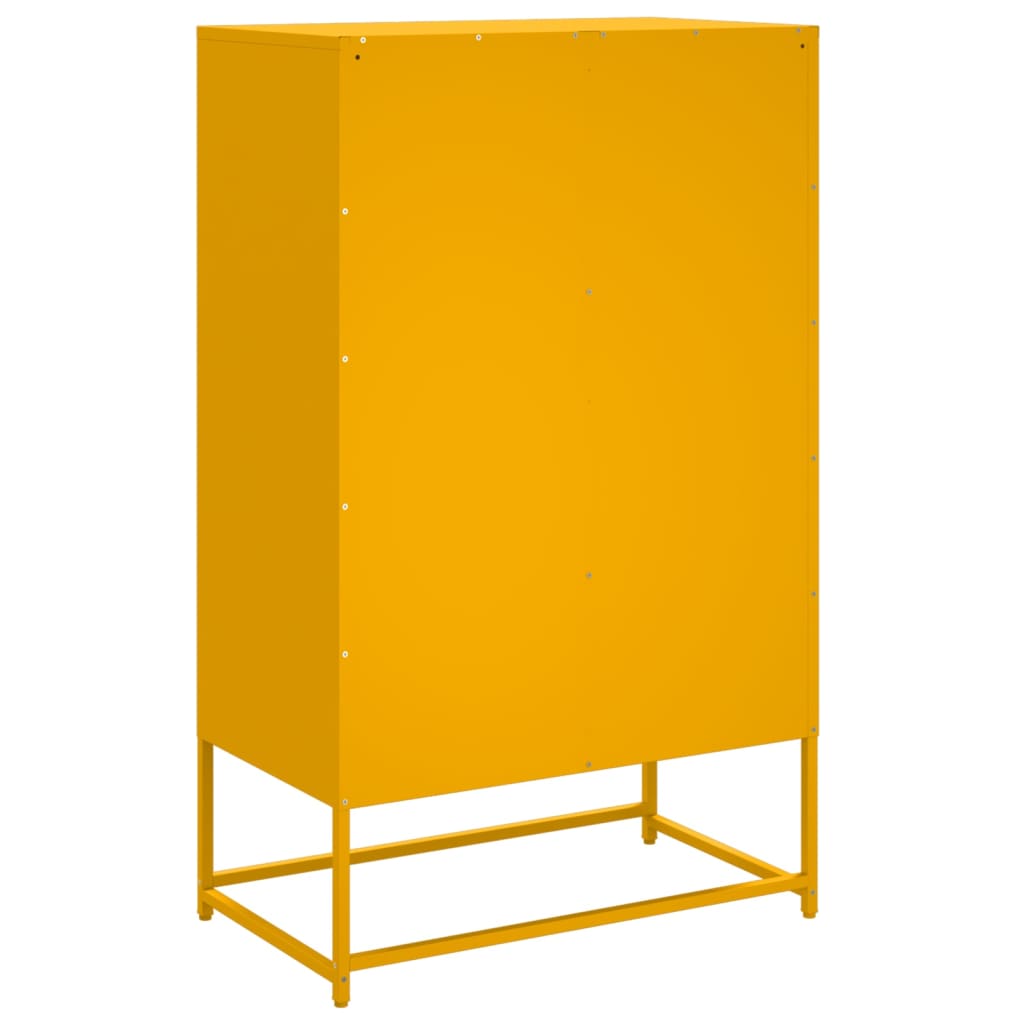 vidaXL Aparador de acero amarillo mostaza 68x39x111,5 cm