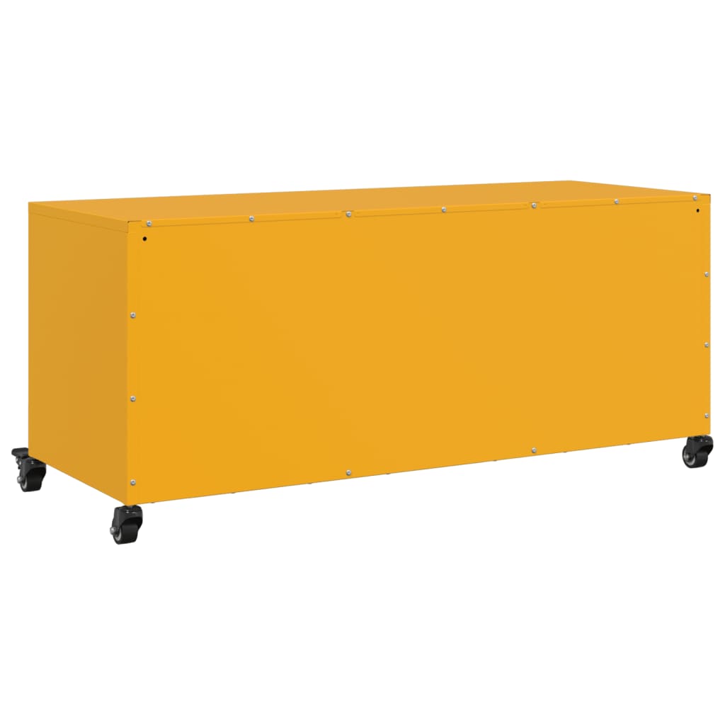 vidaXL Mueble de TV de acero amarillo mostaza 100,5x39x43,5 cm