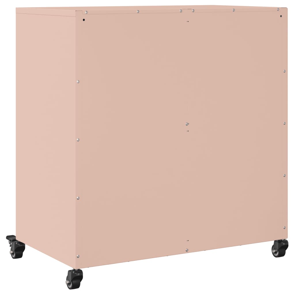 vidaXL Aparador de acero rosa 68x39x72 cm