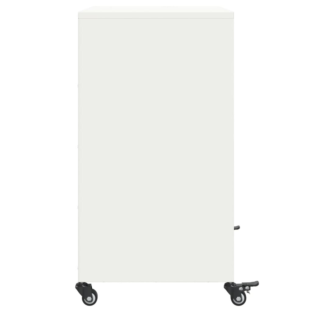 vidaXL Aparador de acero blanco 68,5x39x72 cm