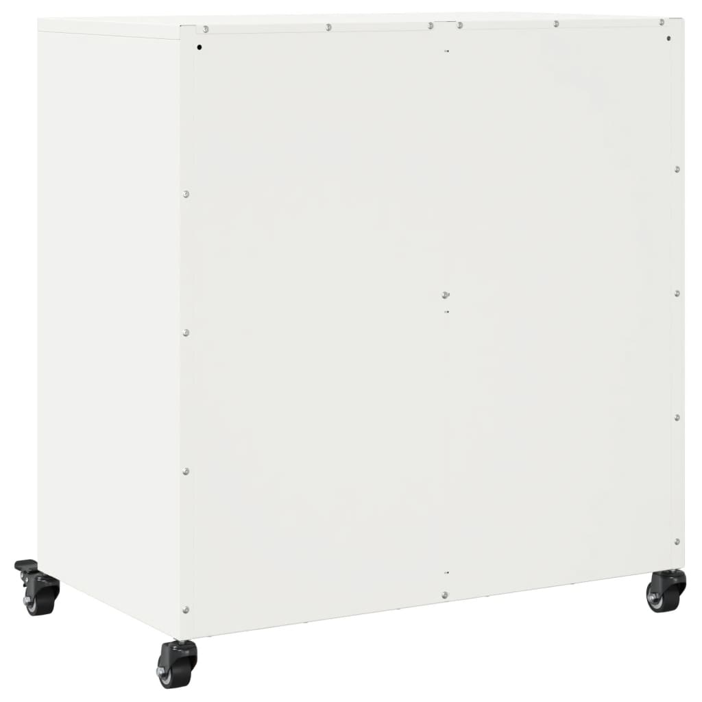 vidaXL Aparador de acero blanco 68,5x39x72 cm