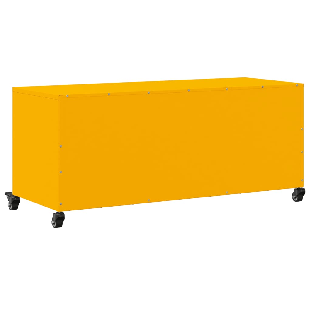 vidaXL Mueble de TV de acero amarillo mostaza 100,5x39x43,5 cm