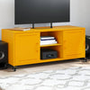 vidaXL Mueble de TV de acero amarillo mostaza 100,5x39x43,5 cm