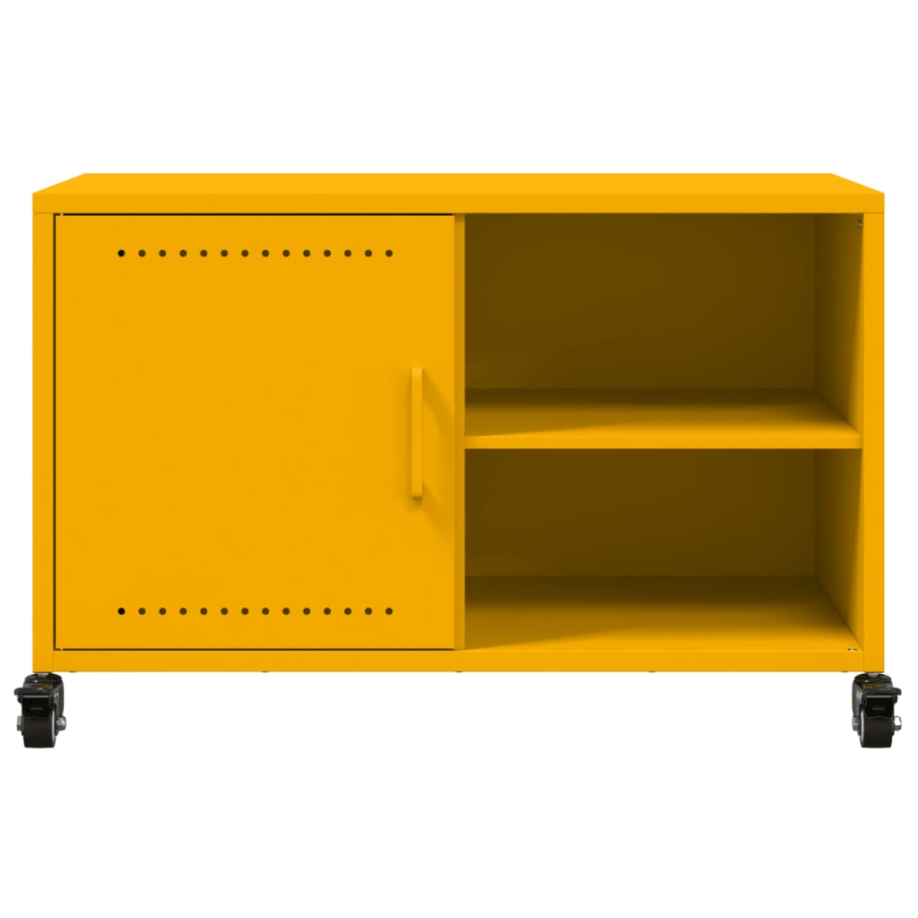 vidaXL Mueble de TV acero amarillo mostaza 68x39x43,5 cm