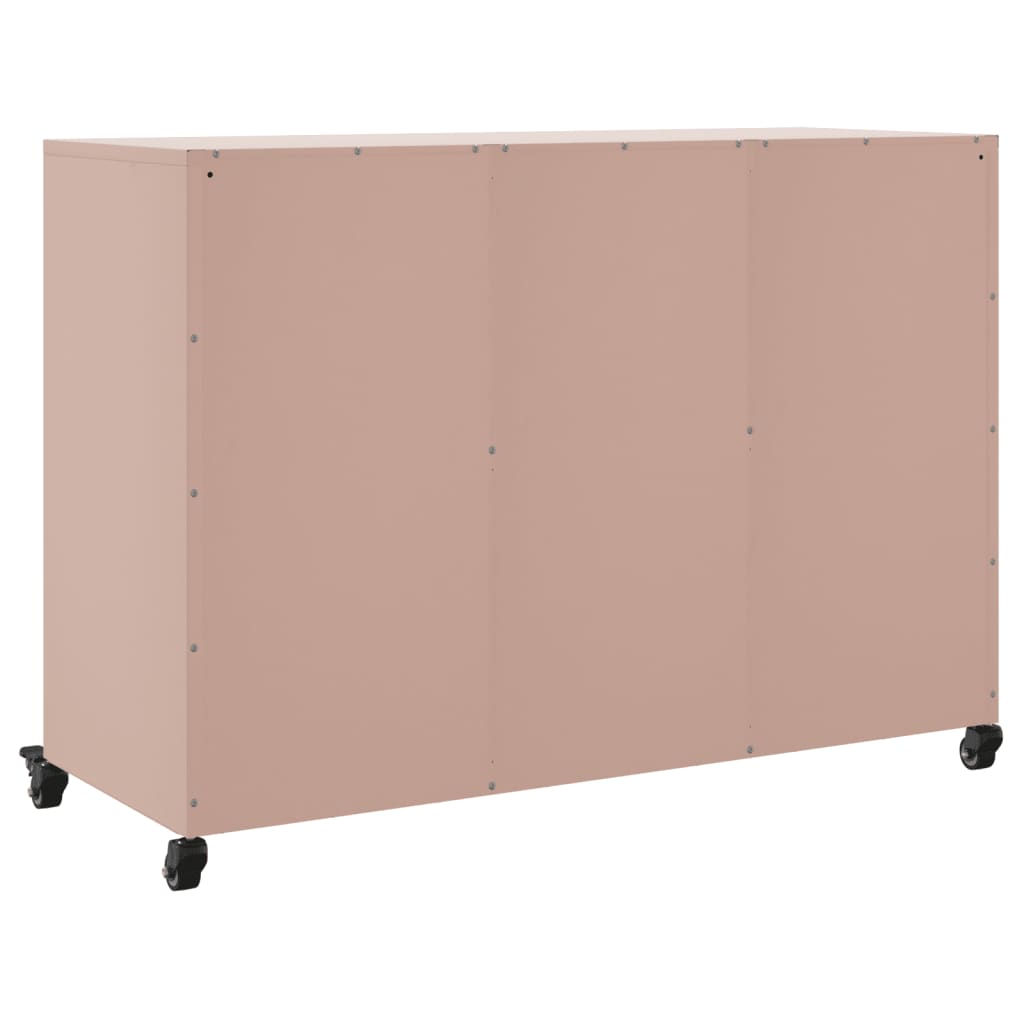 vidaXL Aparador de acero rosa 100,5x39x72 cm