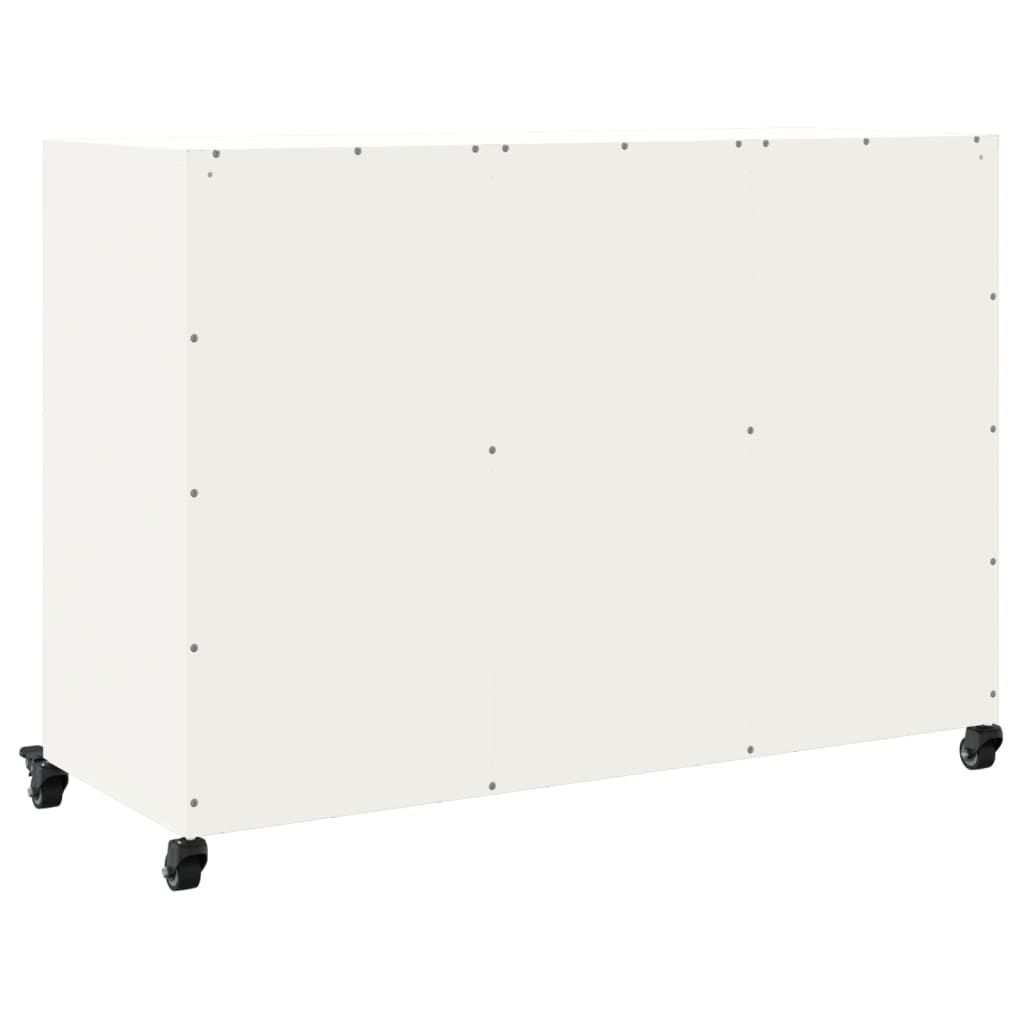 vidaXL Aparador de acero blanco 100,5x39x72 cm