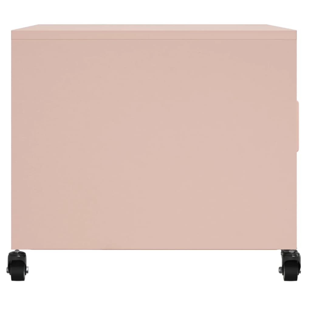 vidaXL Mesa de centro acero rosa 68x50x43,5 cm