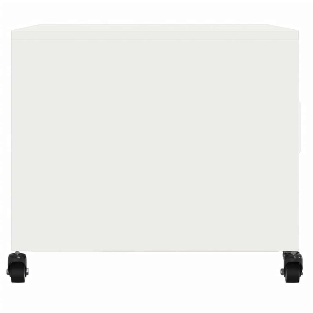 vidaXL Mesa de centro acero blanco 68x50x43,5 cm