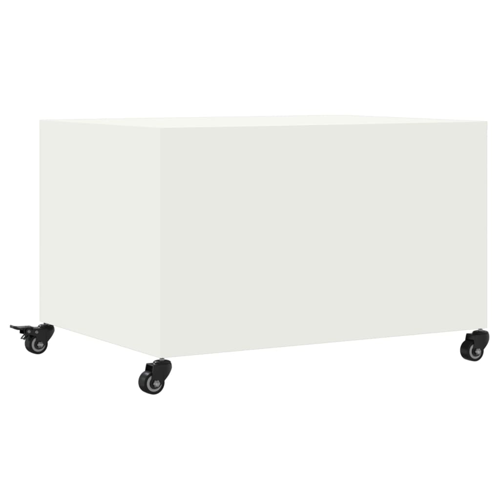 vidaXL Mesa de centro acero blanco 68x50x43,5 cm