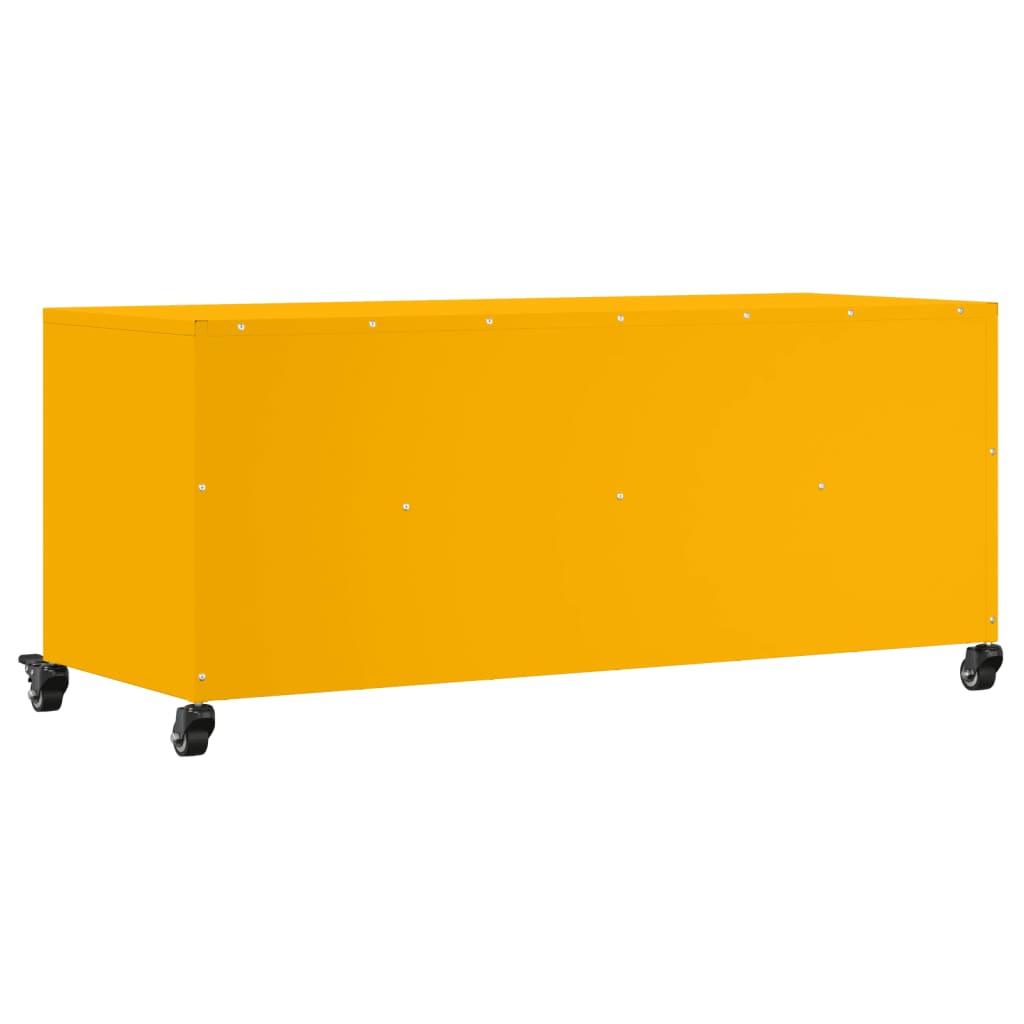 vidaXL Mueble de TV de acero amarillo mostaza 100,5x39x43,5 cm