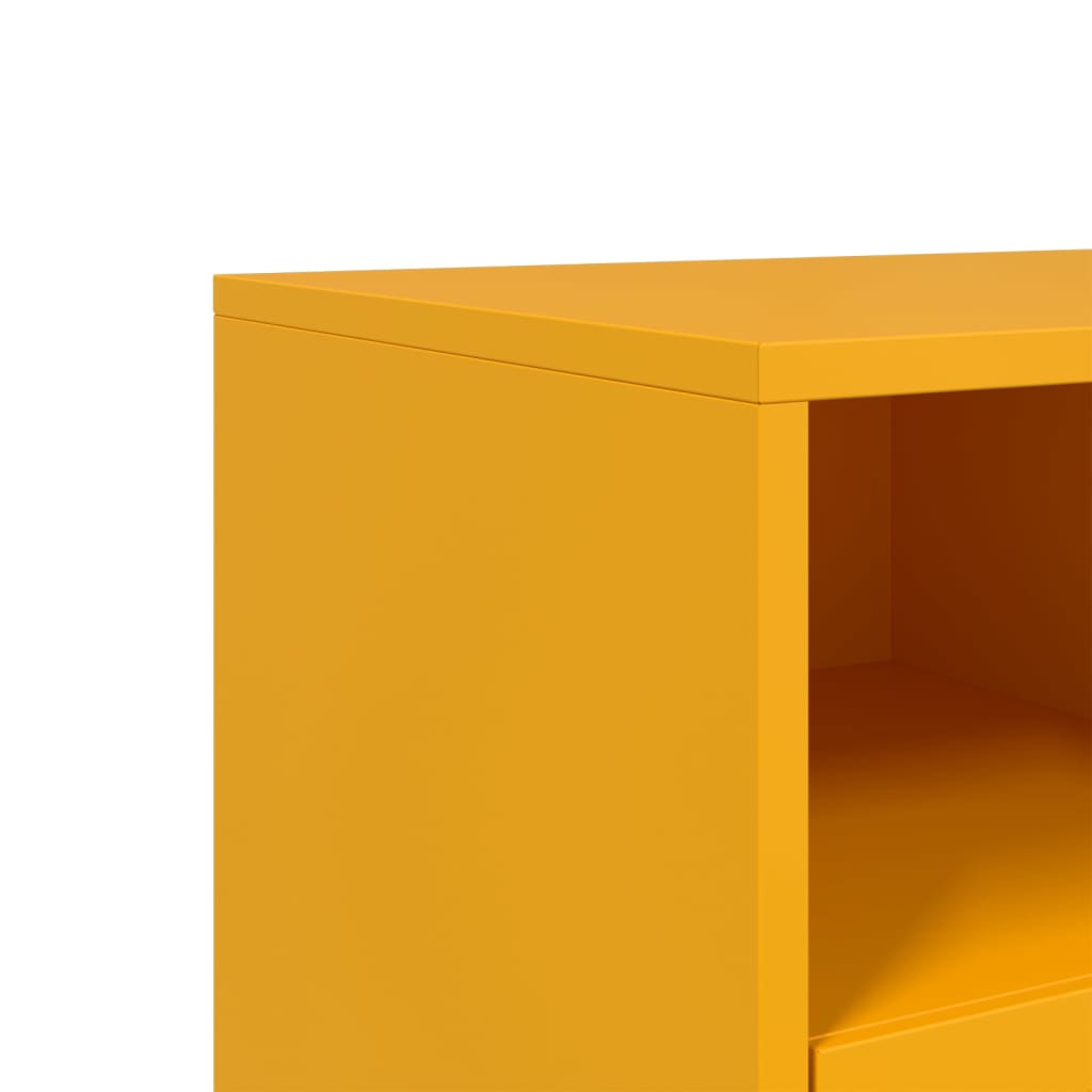 vidaXL Mueble TV acero laminado en frío amarillo mostaza 68x39x43,5 cm