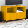 vidaXL Mueble TV acero laminado en frío amarillo mostaza 68x39x43,5 cm