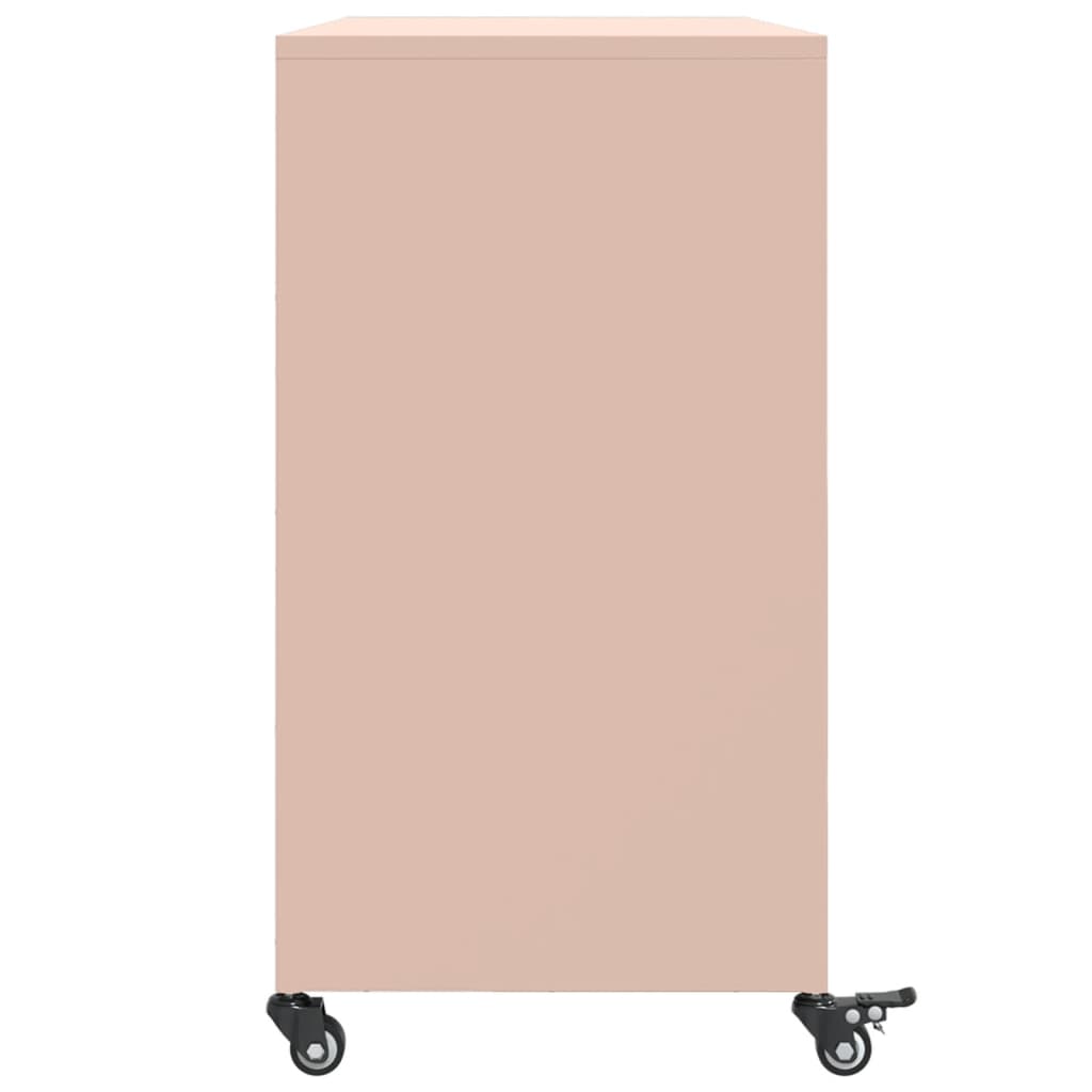 vidaXL Aparador de acero rosa 100,5x39x72 cm