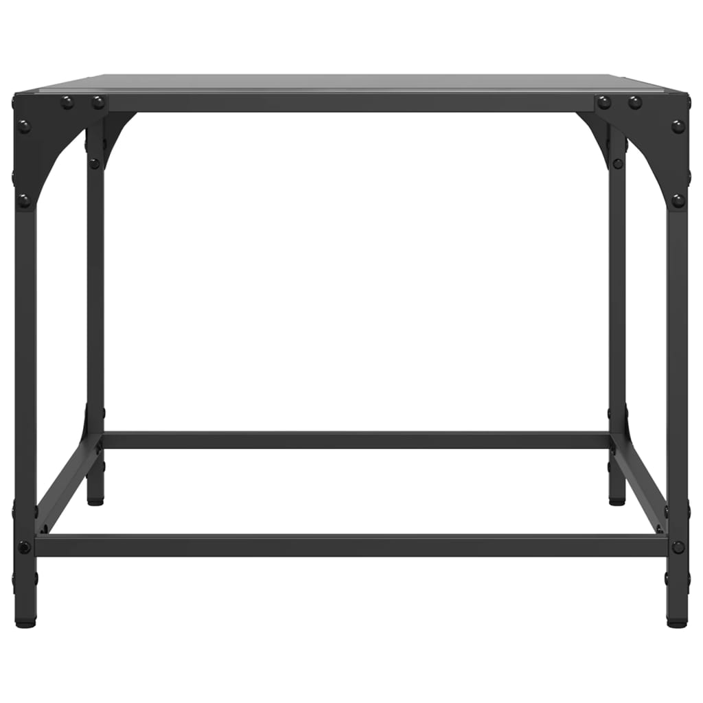 vidaXL Mesa de centro superficie vidrio negro y acero 50x50x40 cm