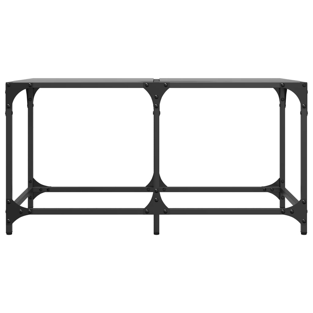 vidaXL Mesa de centro superficie de vidrio acero negra 78,5x40x40 cm