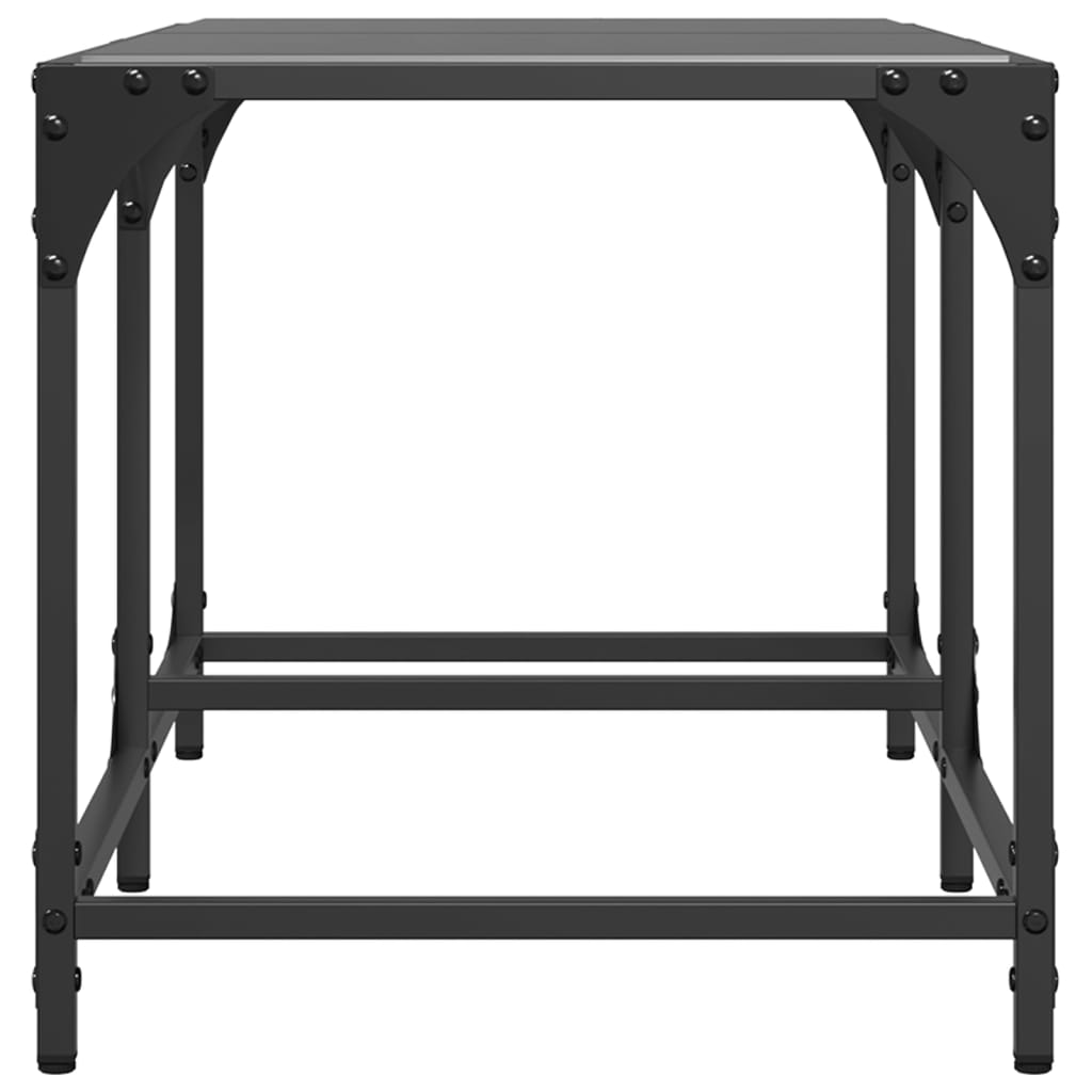 vidaXL Mesa de centro superficie de vidrio acero negra 78,5x40x40 cm