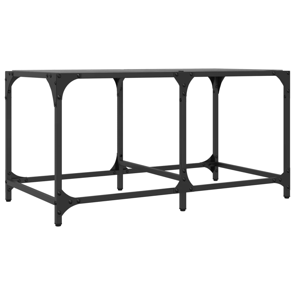 vidaXL Mesa de centro superficie de vidrio acero negra 78,5x40x40 cm