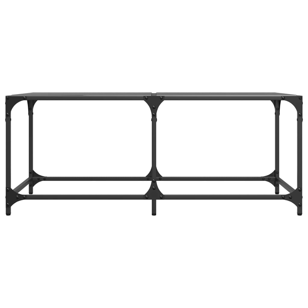 vidaXL Mesa de centro superficie de vidrio acero negra 98,5x50x40 cm