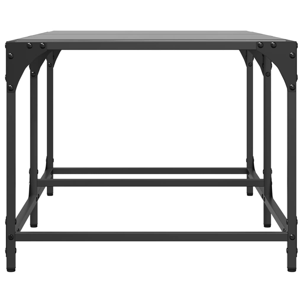 vidaXL Mesa de centro superficie de vidrio acero negra 98,5x50x40 cm