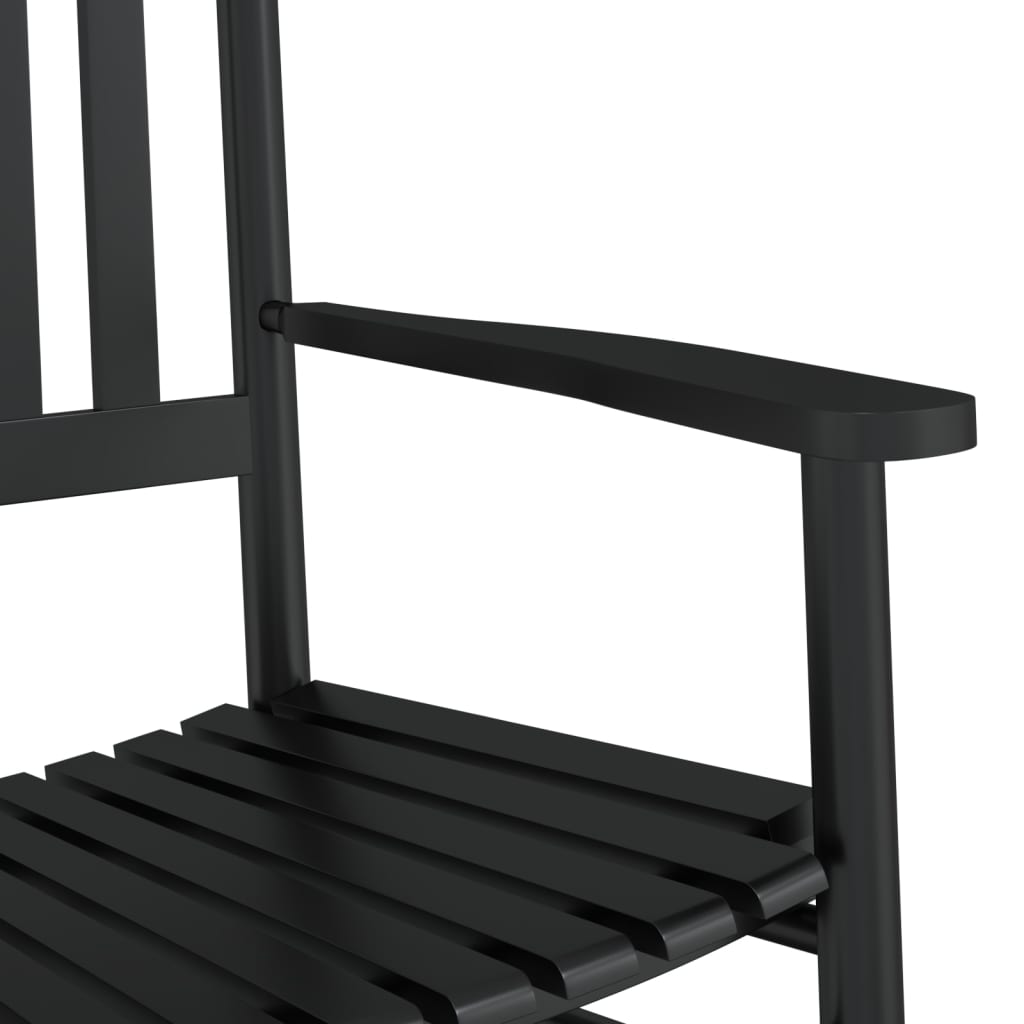 vidaXL Silla mecedora con mesa plegable madera maciza de álamo negro