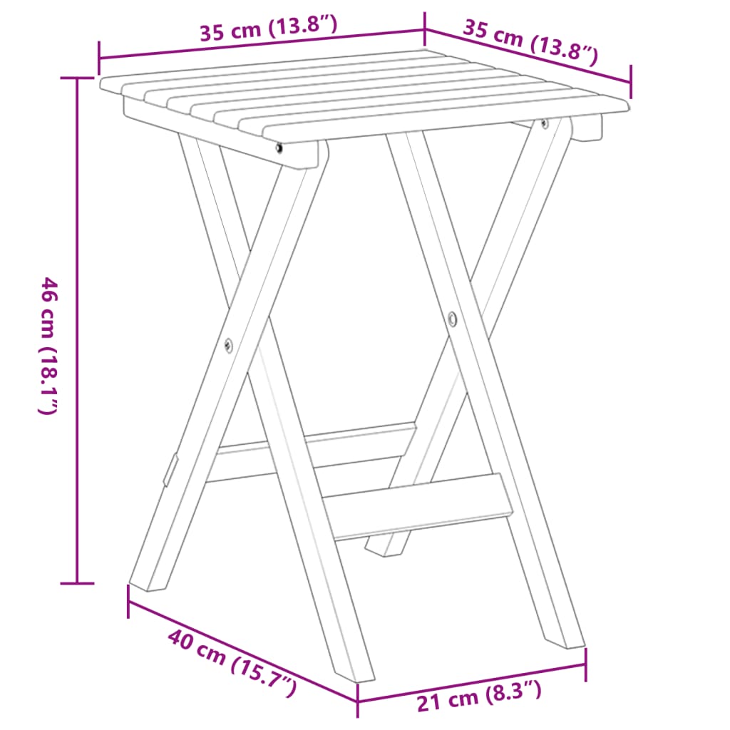 vidaXL Silla mecedora con mesa plegable madera maciza de álamo negro