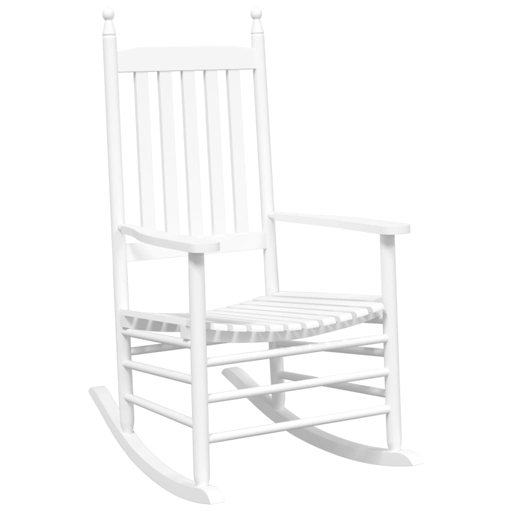 vidaXL Silla mecedora con mesa plegable madera maciza de álamo blanco