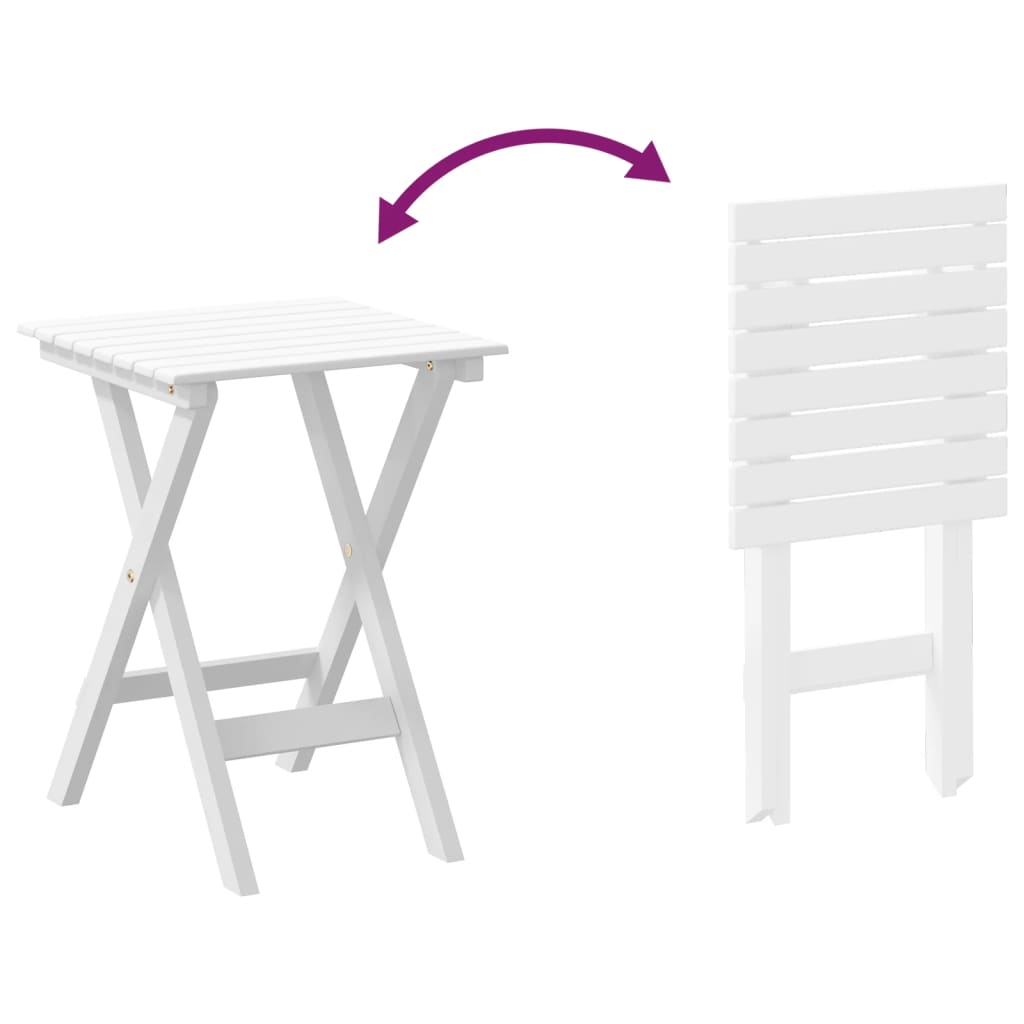 vidaXL Silla mecedora con mesa plegable madera maciza de álamo blanco