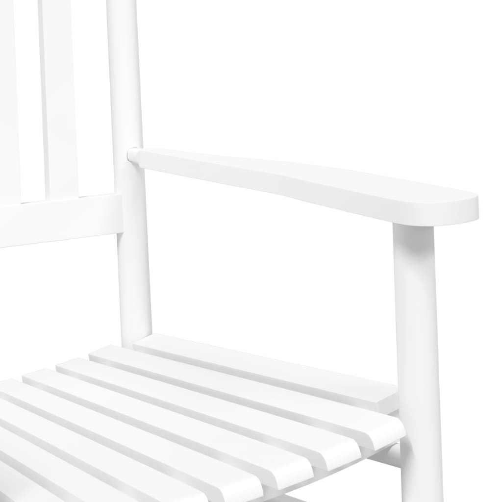 vidaXL Silla mecedora con mesa plegable madera maciza de álamo blanco