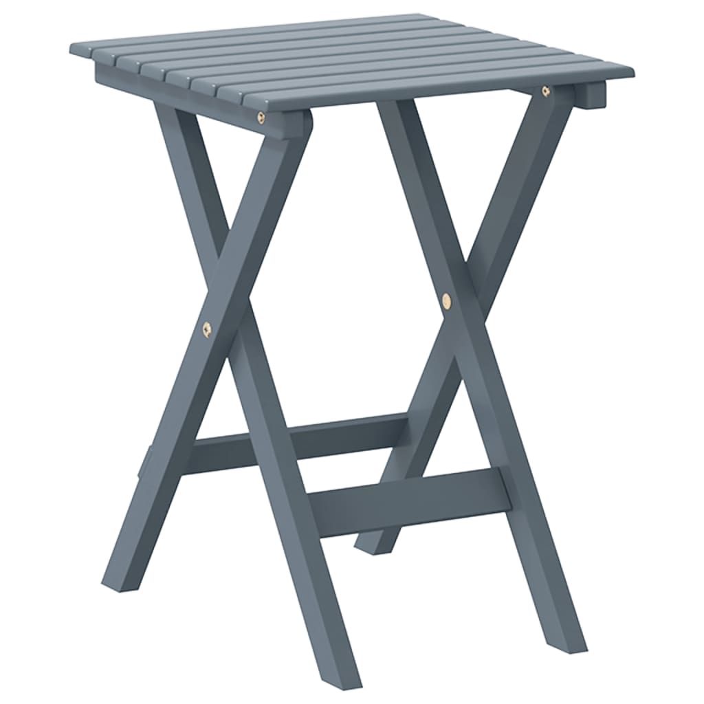 vidaXL Silla mecedora con mesa plegable madera maciza de álamo gris