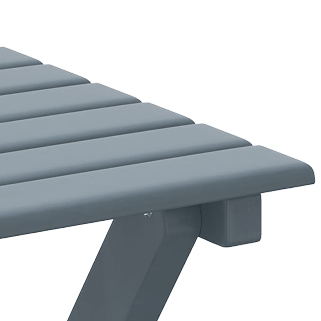 vidaXL Silla mecedora con mesa plegable madera maciza de álamo gris