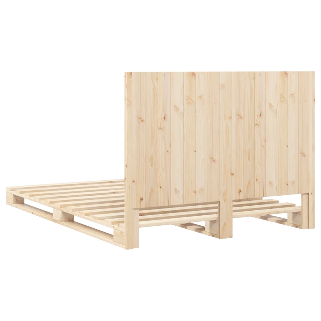 vidaXL Estructura de cama con cabecero madera maciza pino 160x200 cm