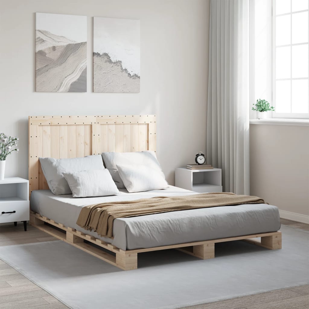 vidaXL Estructura de cama con cabecero madera maciza pino 160x200 cm