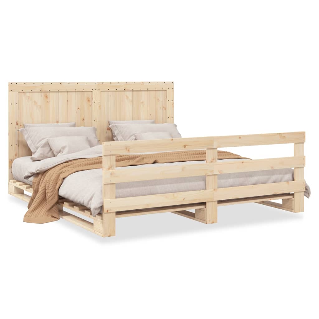 vidaXL Estructura de cama con cabecero madera maciza de pino 200x200cm