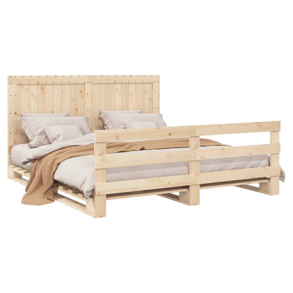 vidaXL Estructura de cama con cabecero madera maciza de pino 200x200cm